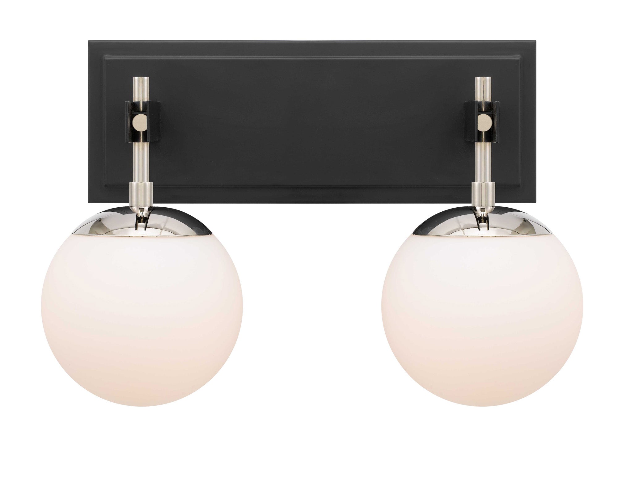Allie 352B02BLPN 2-Lt Bath Fixture - Black/Polished Nickel