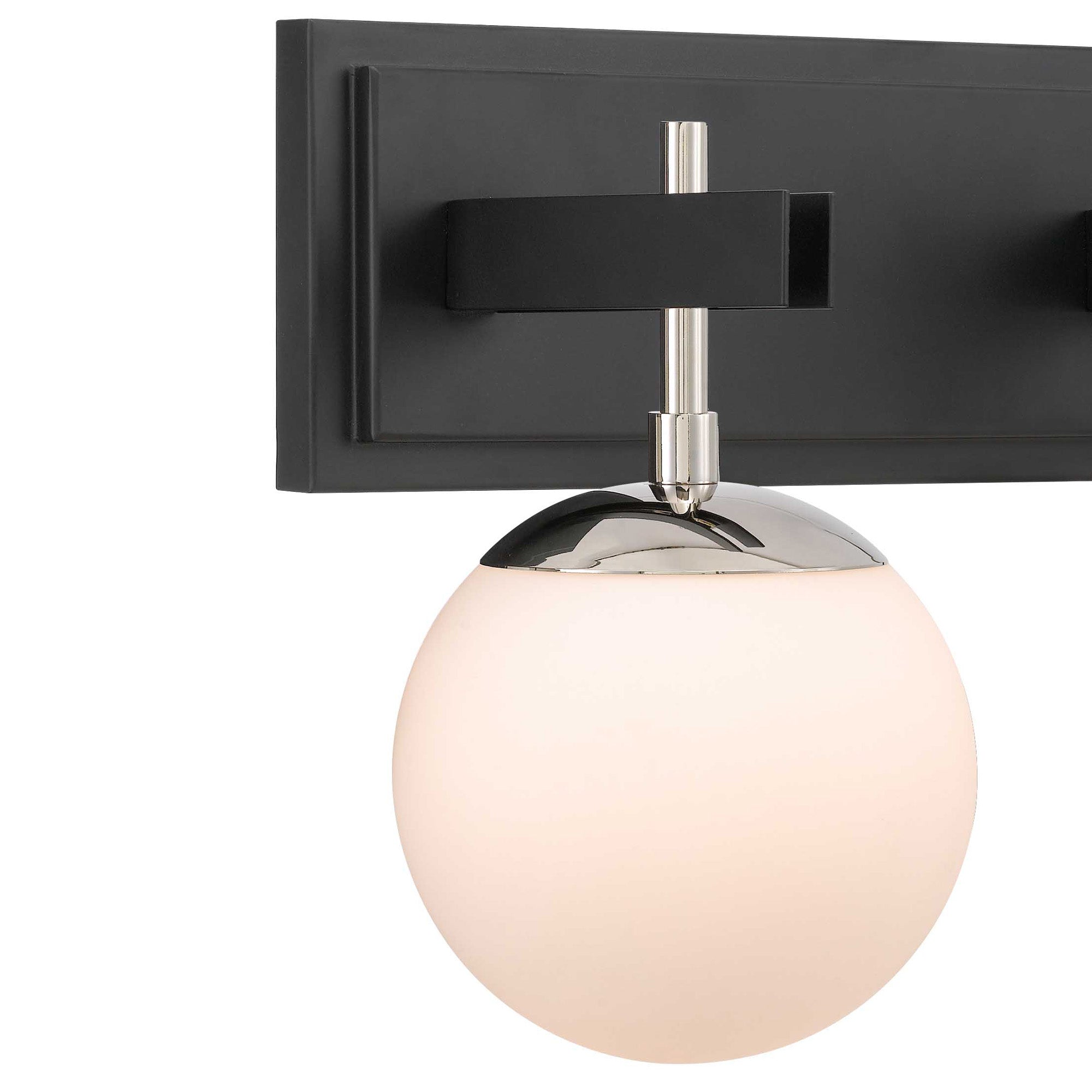 Allie 352B02BLPN 2-Lt Bath Fixture - Black/Polished Nickel