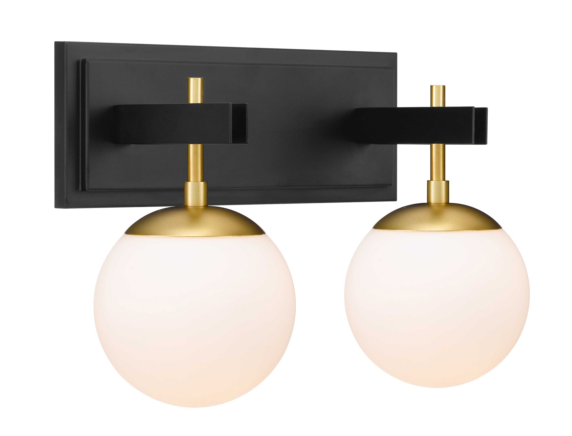 Allie 352B02BLSB 2-Lt Bath Fixture - Black/Satin Brass