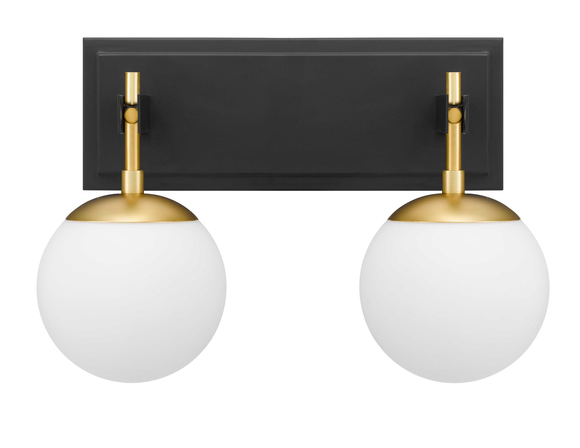 Allie 2-Light Vanity Light – Black/Satin Brass by Varaluz