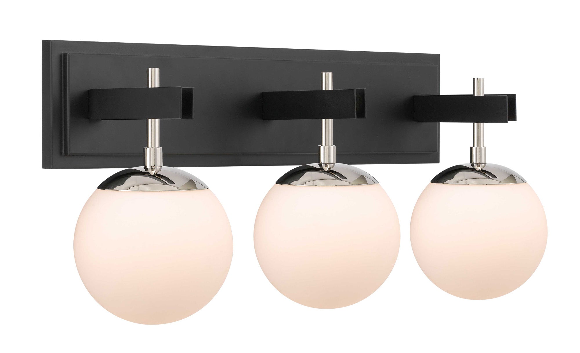 Allie 352B03BLPN 3-Lt Bath Fixture - Black/Polished Nickel