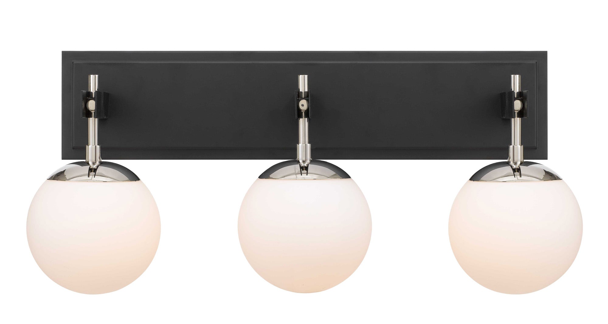 Allie 352B03BLPN 3-Lt Bath Fixture - Black/Polished Nickel