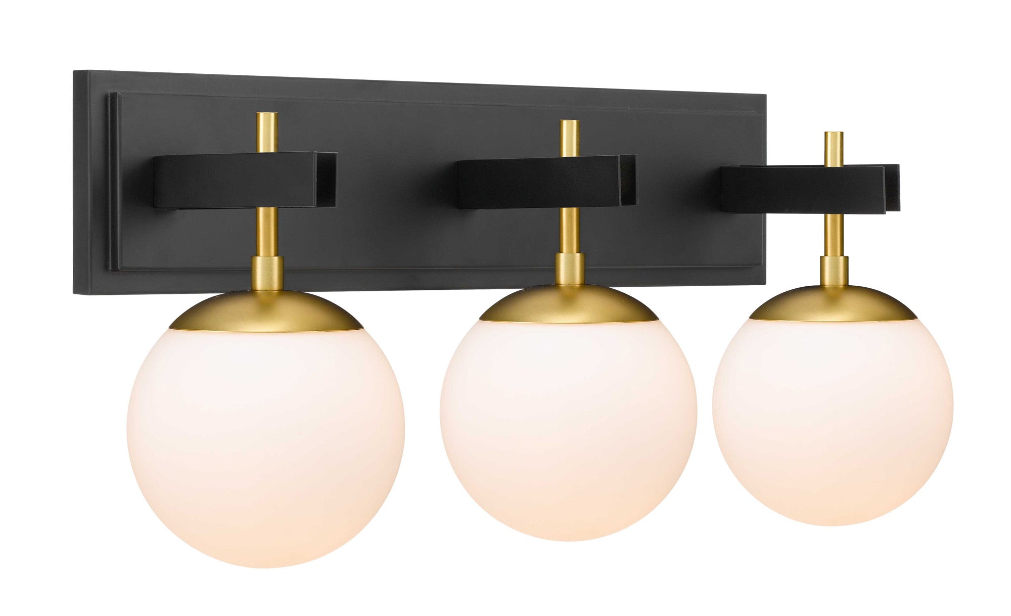 Allie 352B03BLSB 3-Lt Bath Fixture - Black/Satin Brass