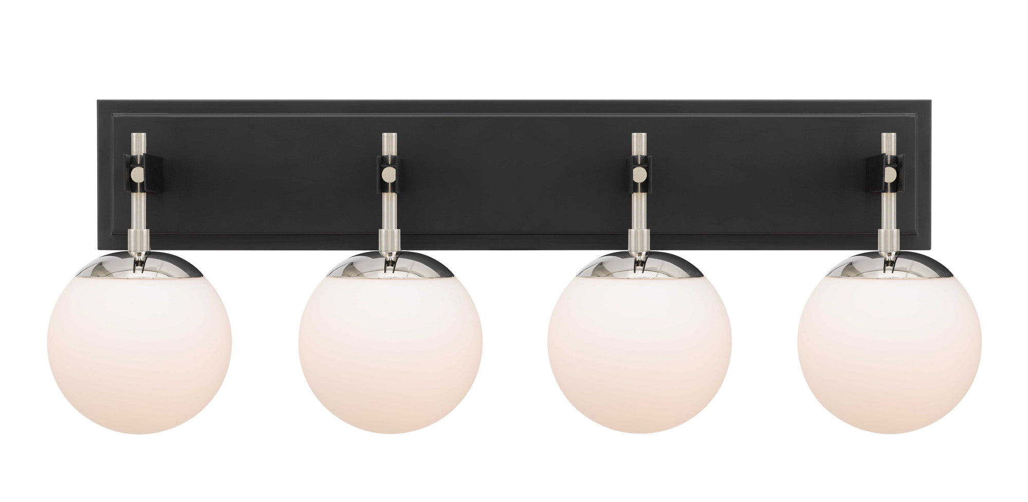 Allie 352B04BLPN 4-Lt Bath Fixture - Black/Polished Nickel