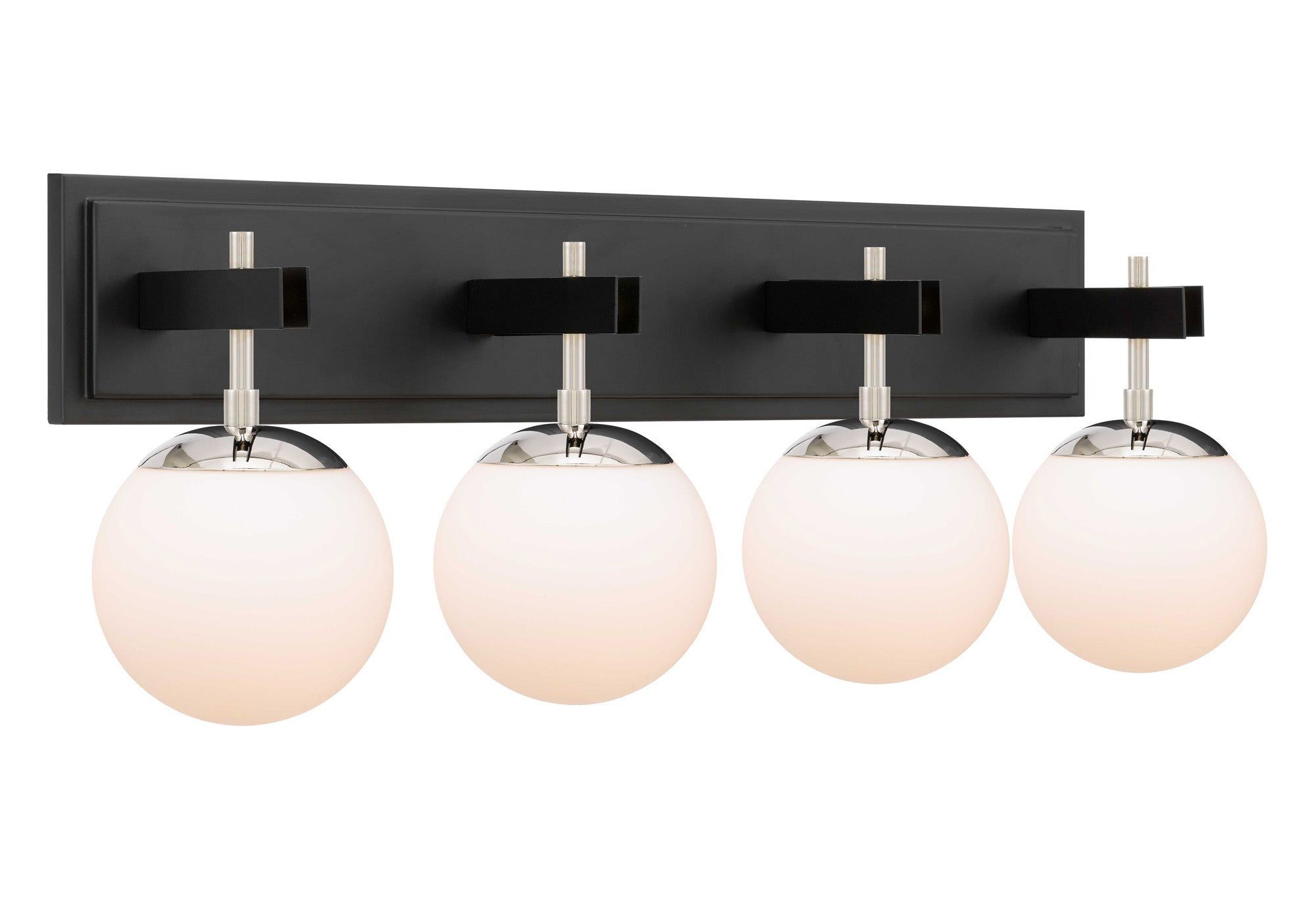 Allie 352B04BLPN 4-Lt Bath Fixture - Black/Polished Nickel