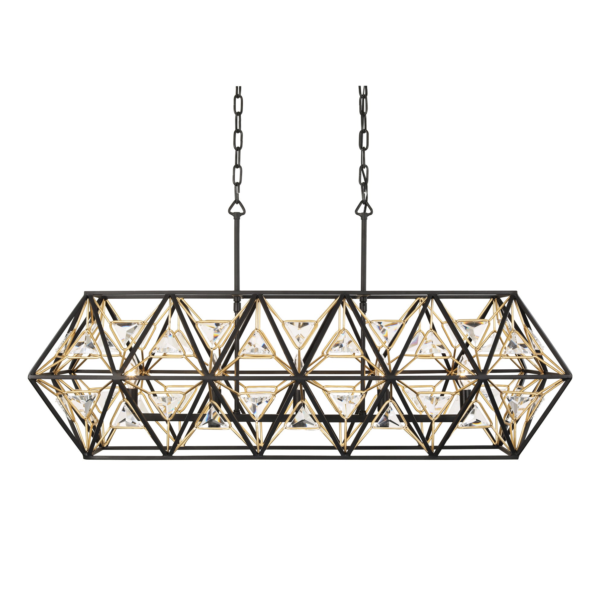 Marcia 5-Light Linear Pendant - Matte Black/French Gold