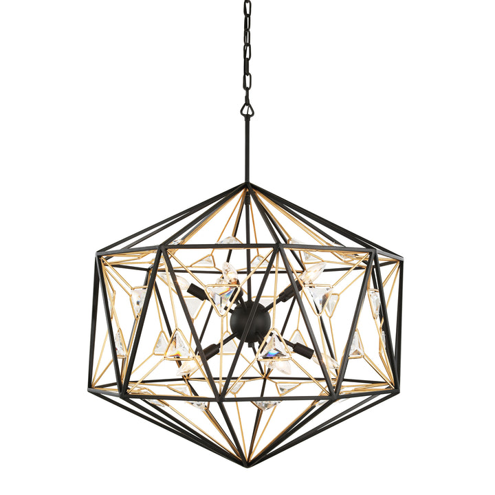 Marcia 353P10MBFG 10-Lt Pendant - Matte Black/French Gold