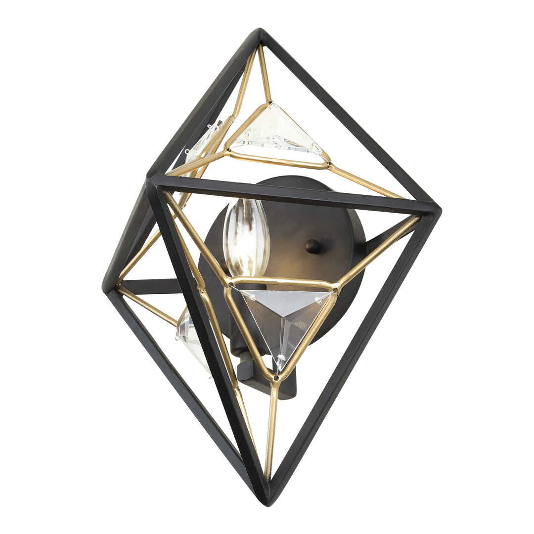 Marcia 353W01MBFG 1-Lt Wall Sconce - Matte Black/French Gold