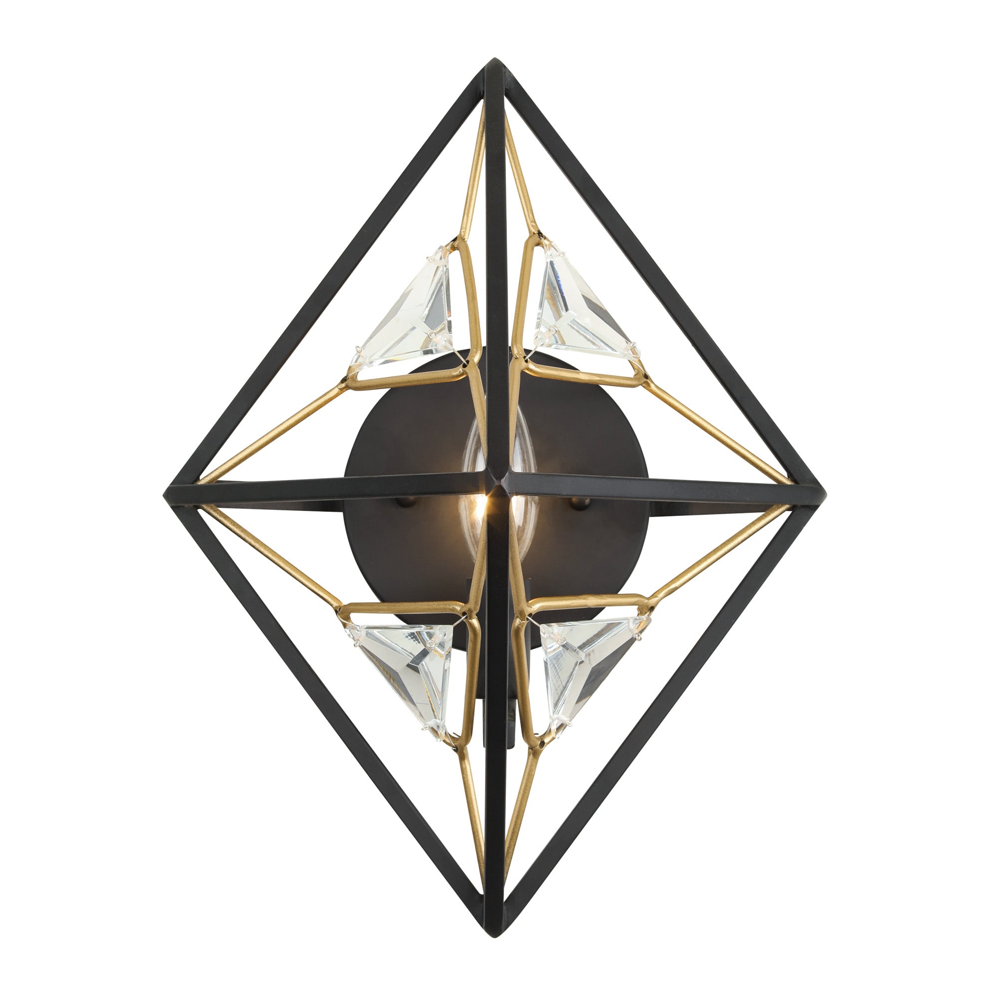 Marcia 1-Light Wall Sconce - Matte Black/French Gold