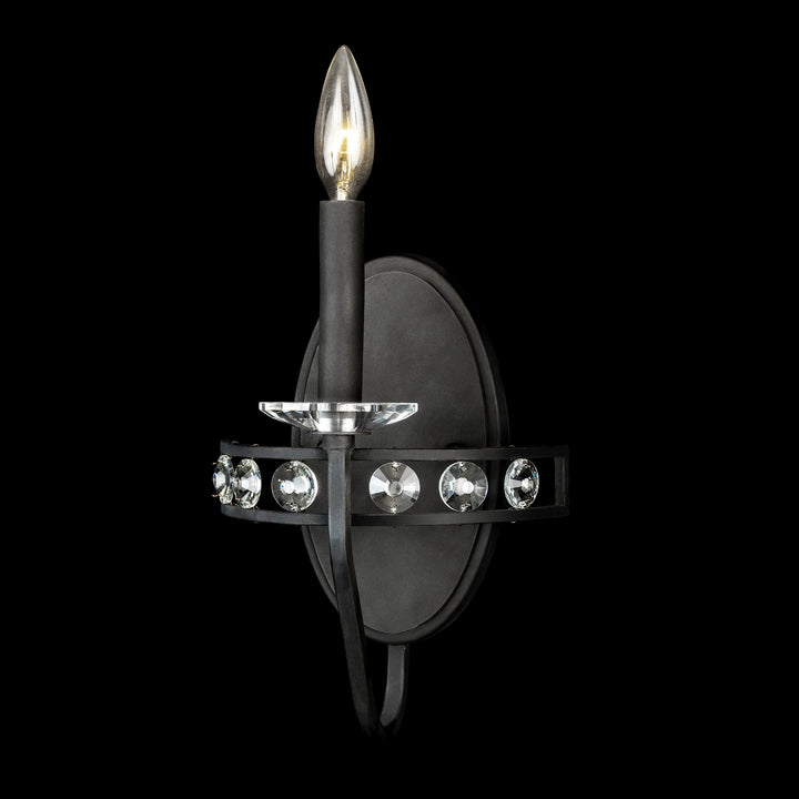 Monroe 363W01CB 1-Light Crystal Wall Sconce - Carbon Black