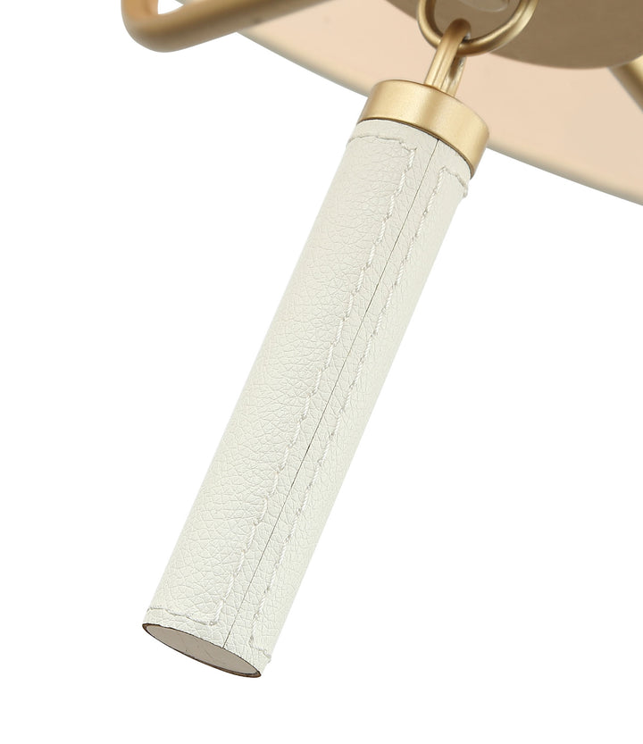 Secret Agent 368P05GOW 5-Light Pendant Light - Painted Gold/White Leather