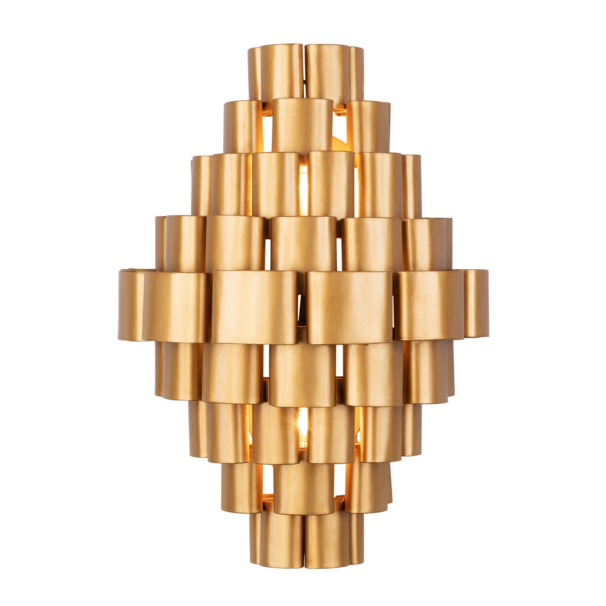 Totally Tubular 369W02AGCB 2-Light Wall Sconce - Antique Gold 