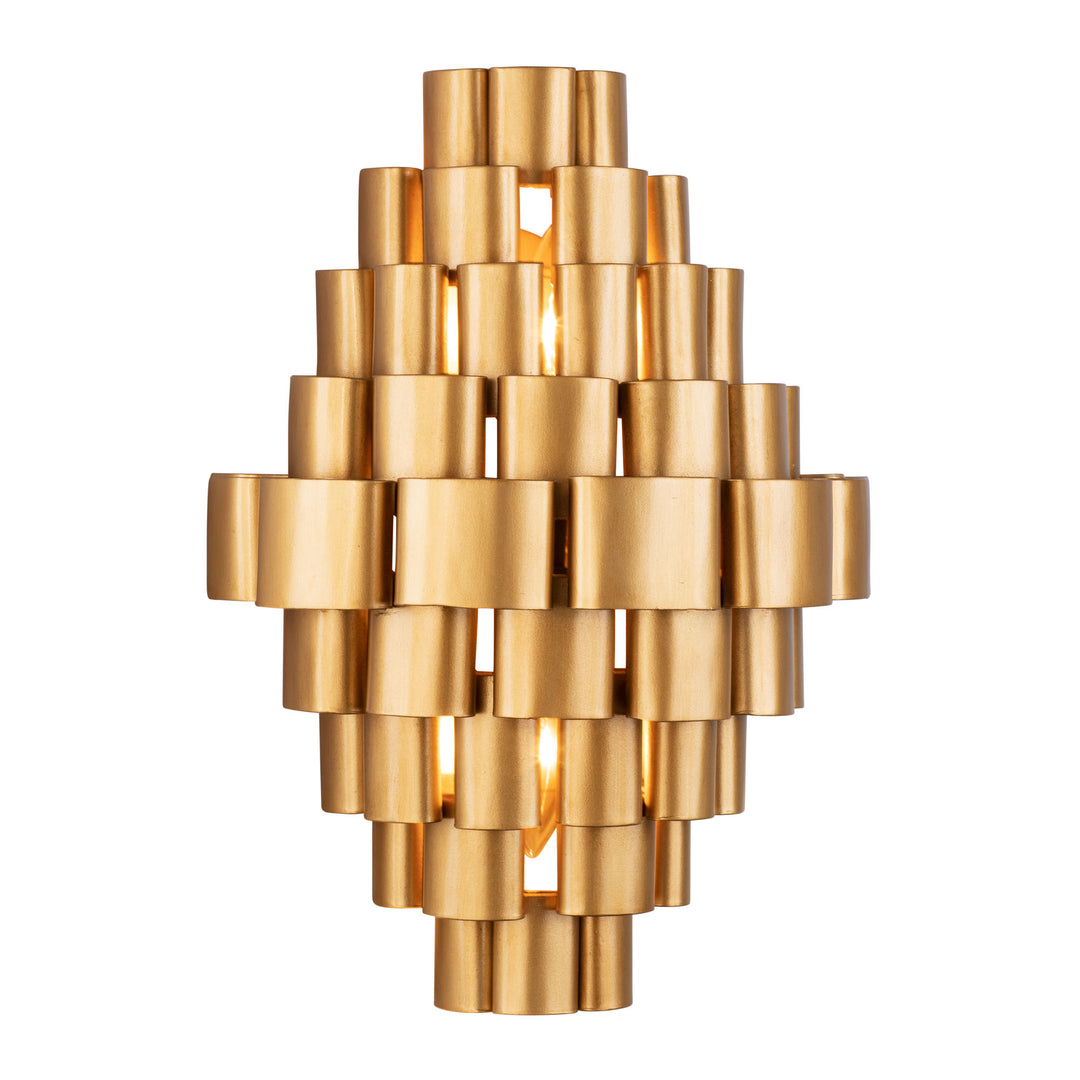 Totally Tubular 369W02AGCB 2-Light Wall Sconce - Antique Gold/Carbon Black