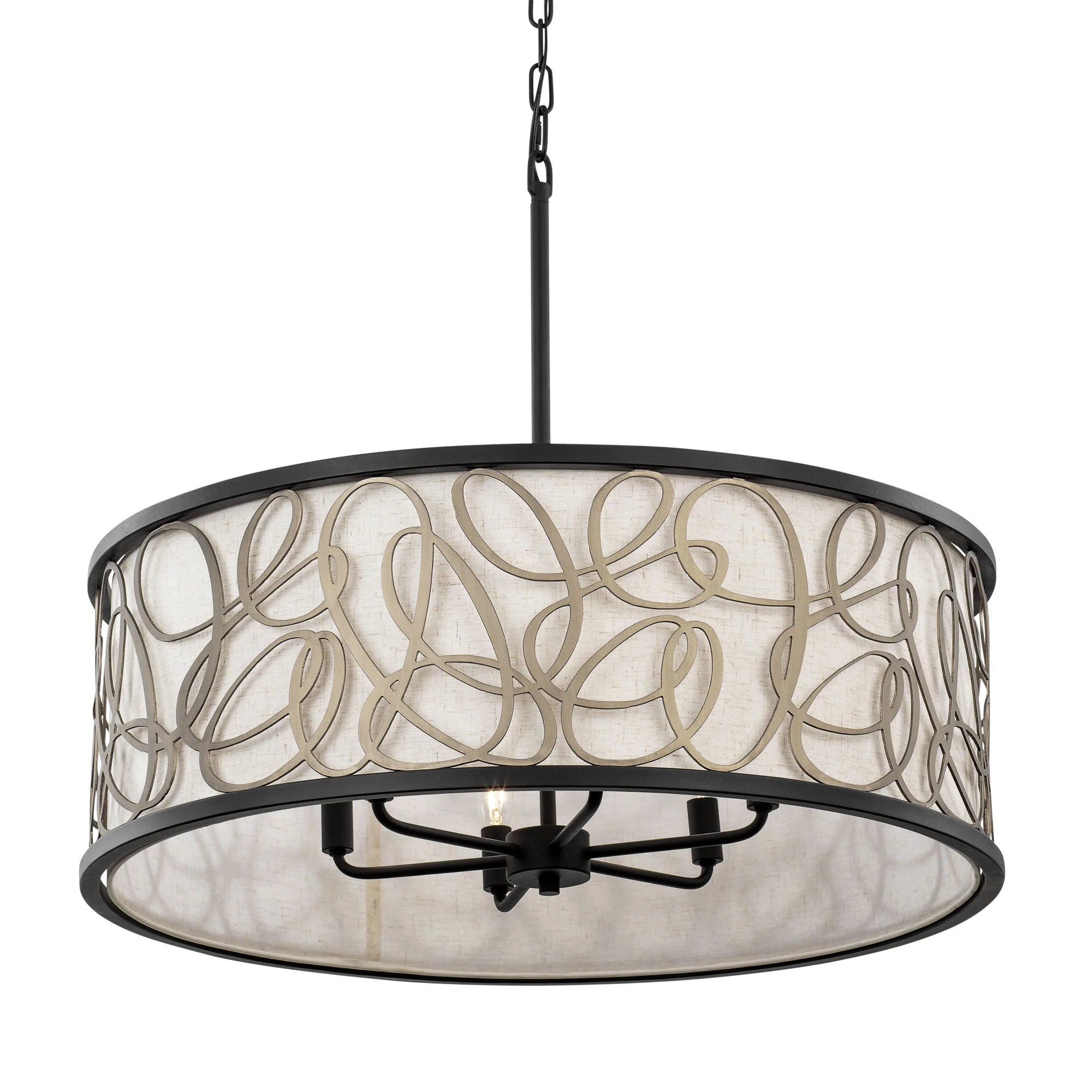 Scribble 6-Light Pendant - Matte Black/Artifact