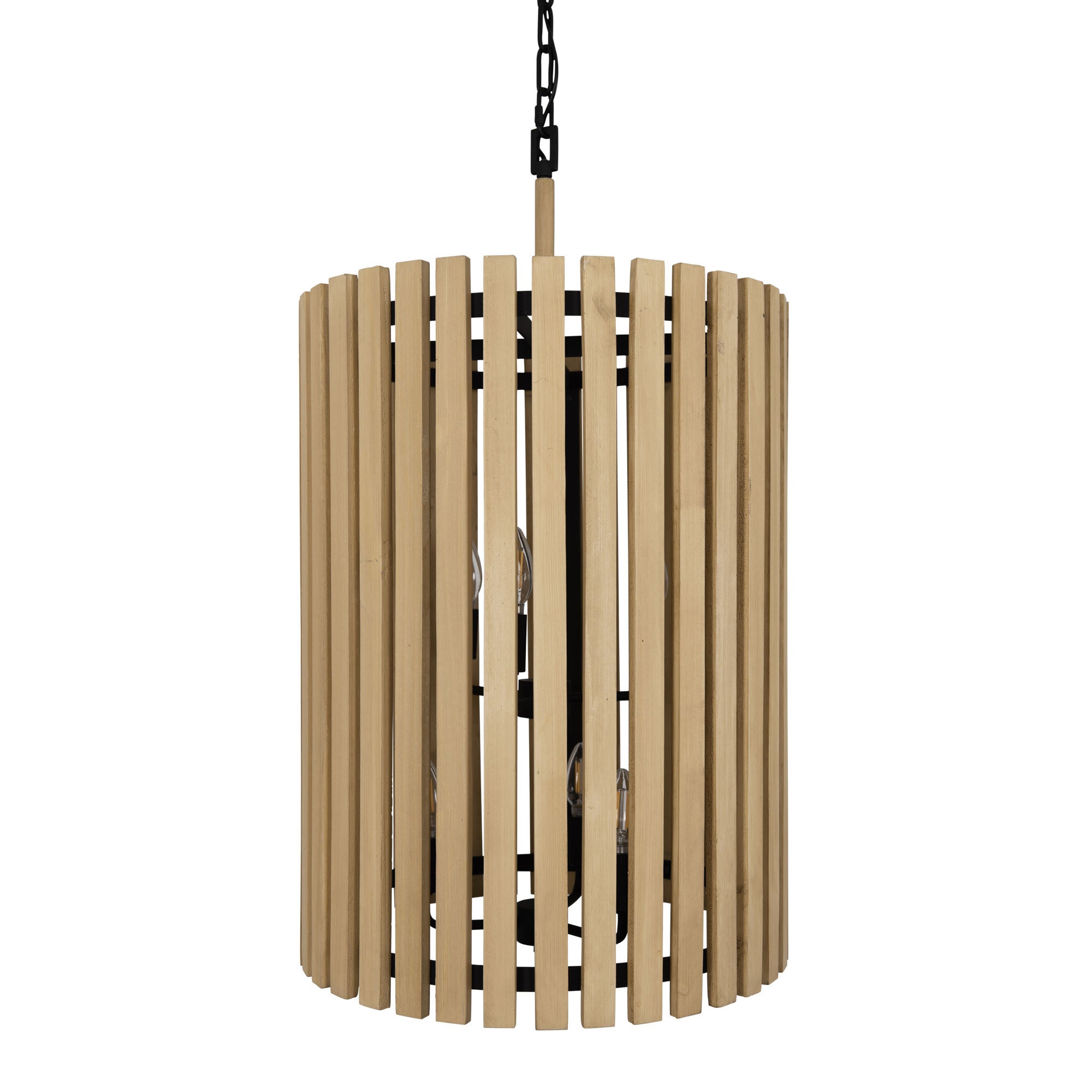 Suratto 6-Light Foyer - Matte Black/Honey Blonde