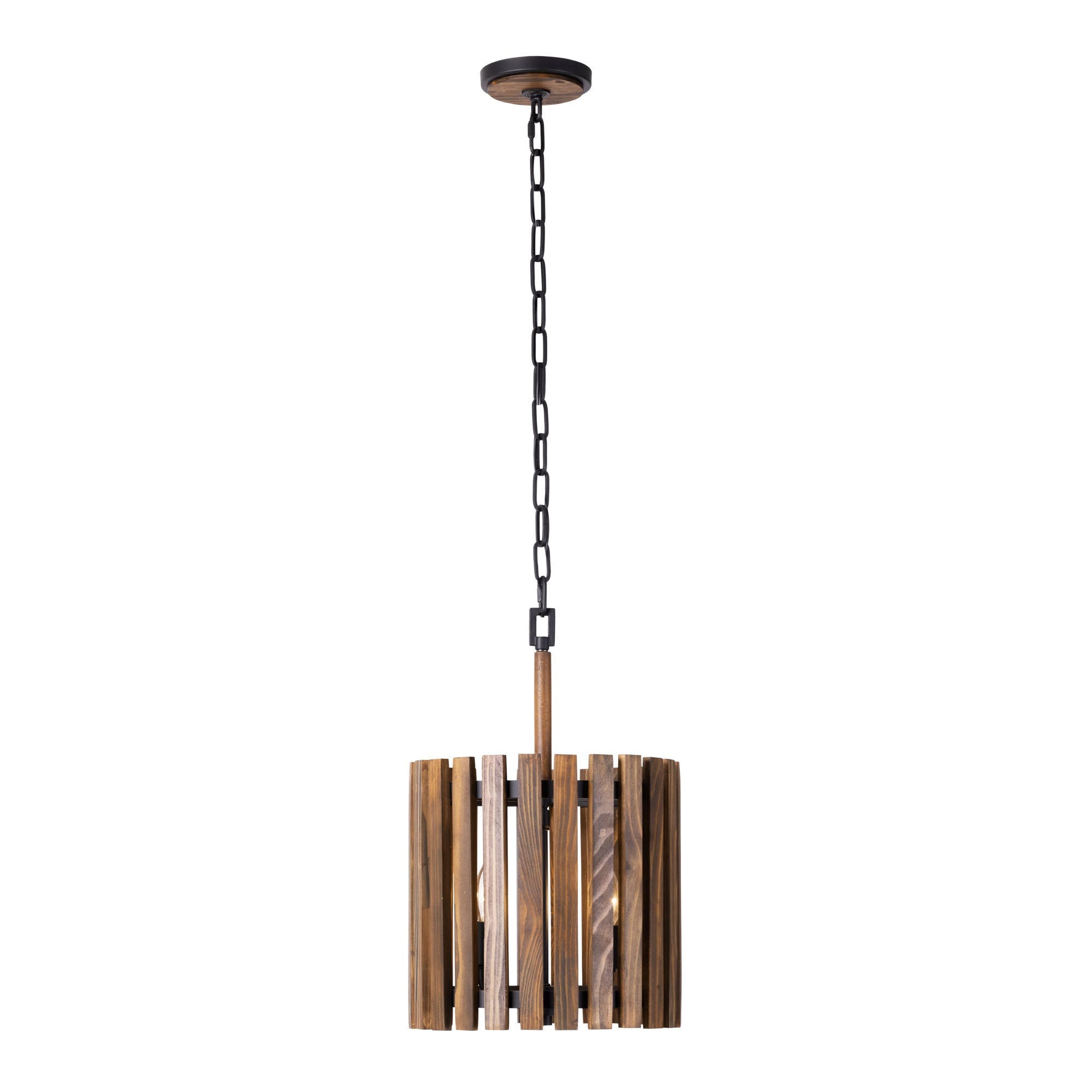 Suratto 2-Light Pendant - Matte Black/Medium Walnut