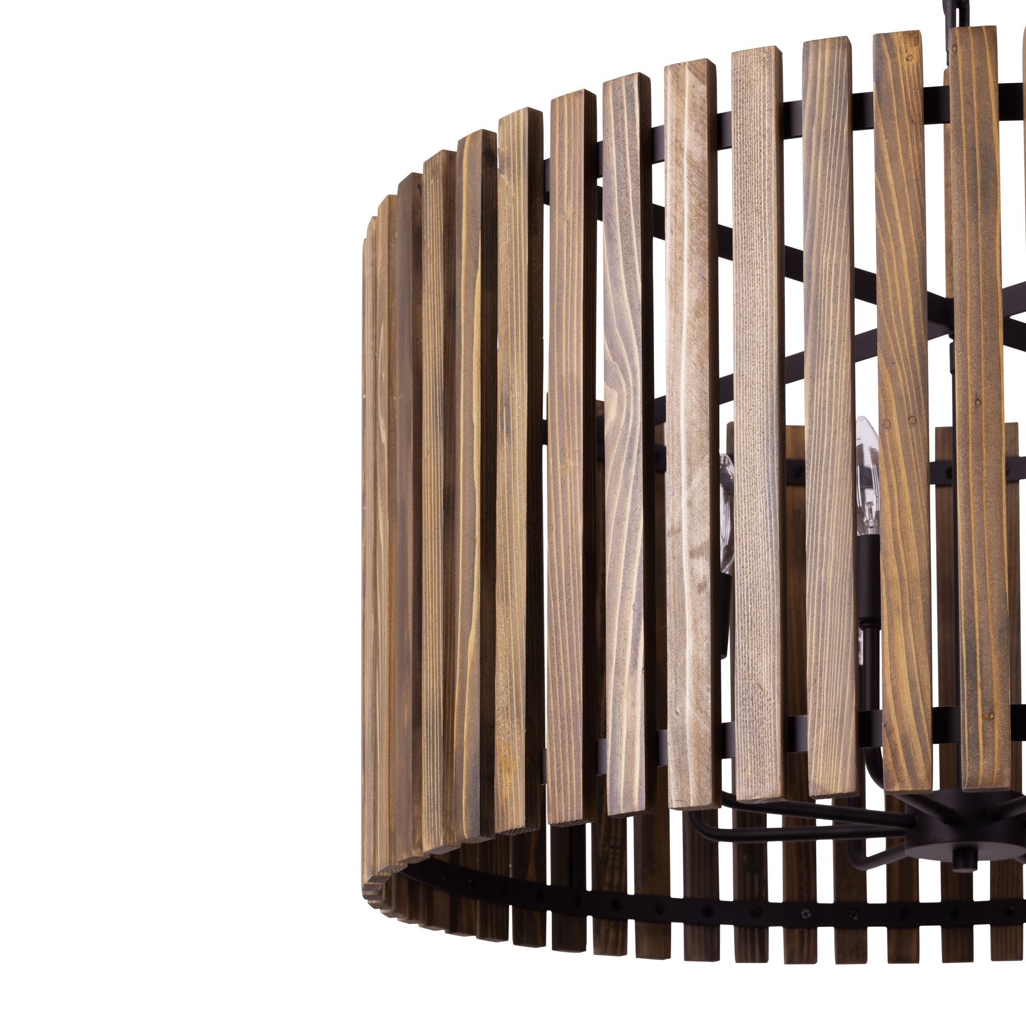 Suratto 387P08MBW 8-Light Pendant Light - Matte Black/Medium Walnut