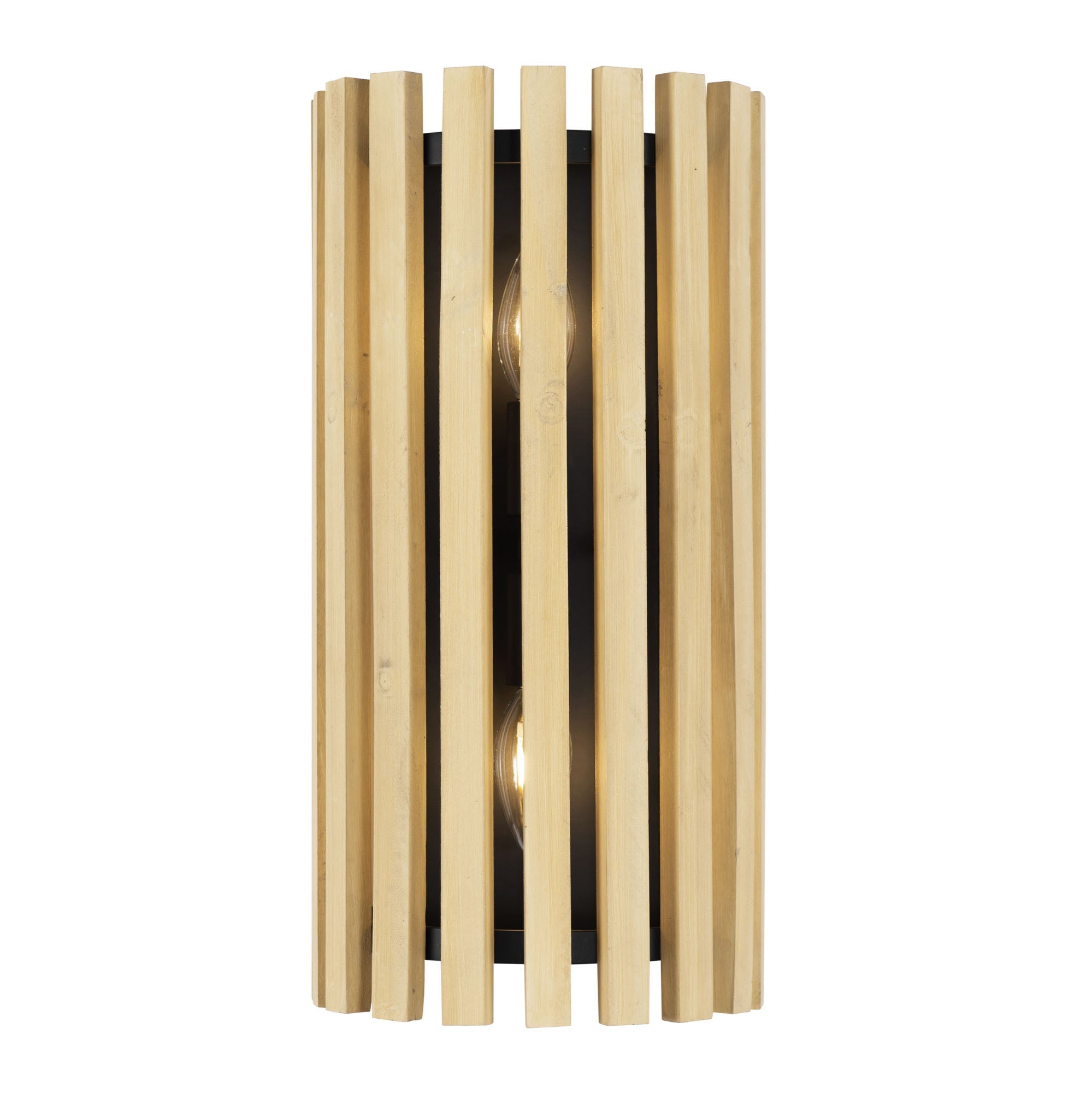 Suratto 2-Light Sconce - Matte Black/Honey Blonde