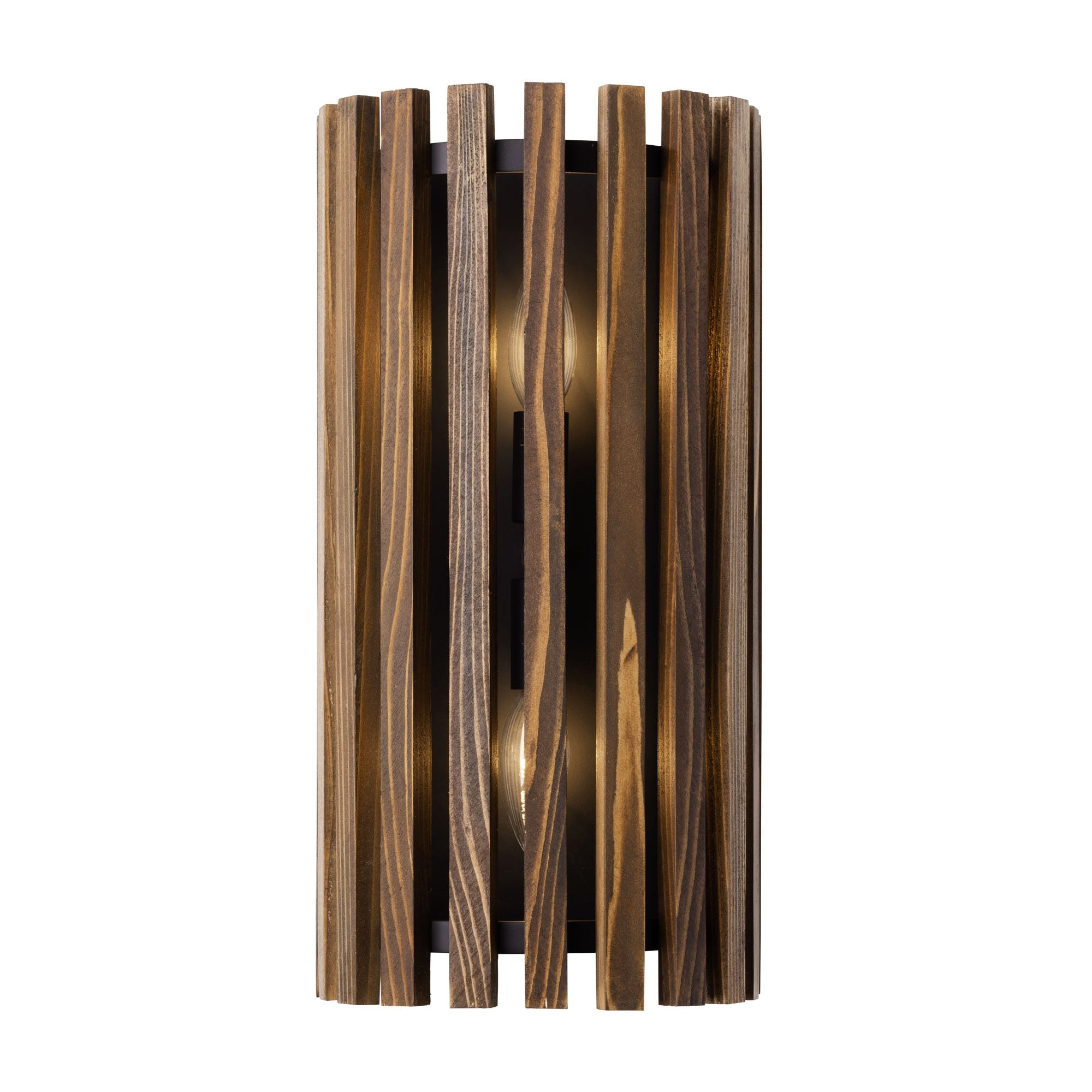 Suratto 2-Light Sconce - Matte Black/Medium Walnut