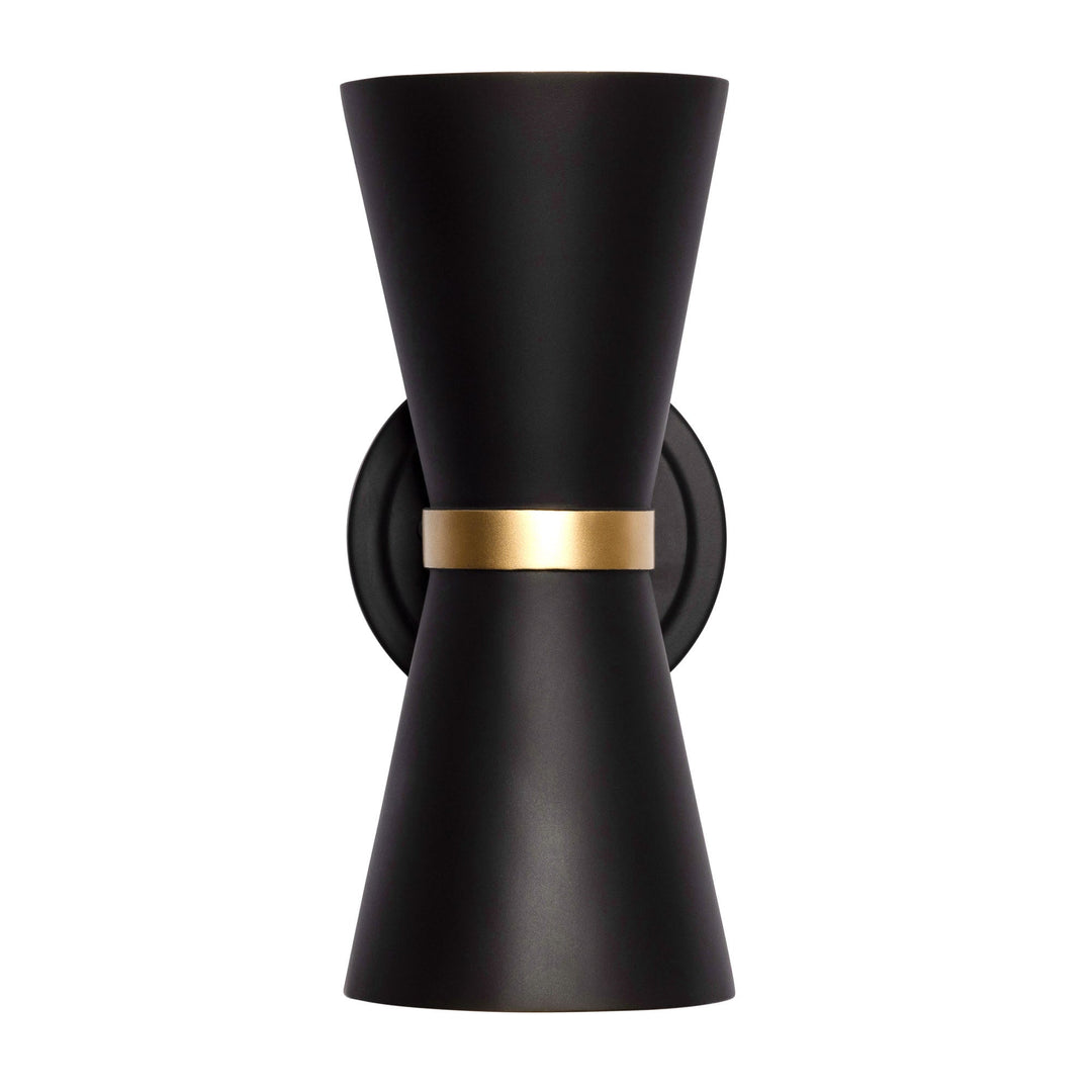 Mad Hatter 390W02MBFG 2-Light Wall Sconce - Matte Black/French Gold