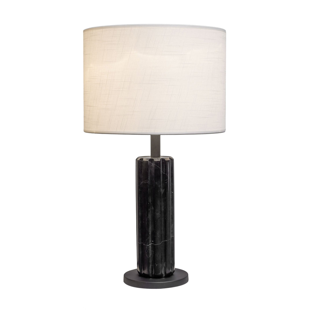 Sentu 394T01MBBM 1-Light Table Lamp - Matte Black/Black Marble