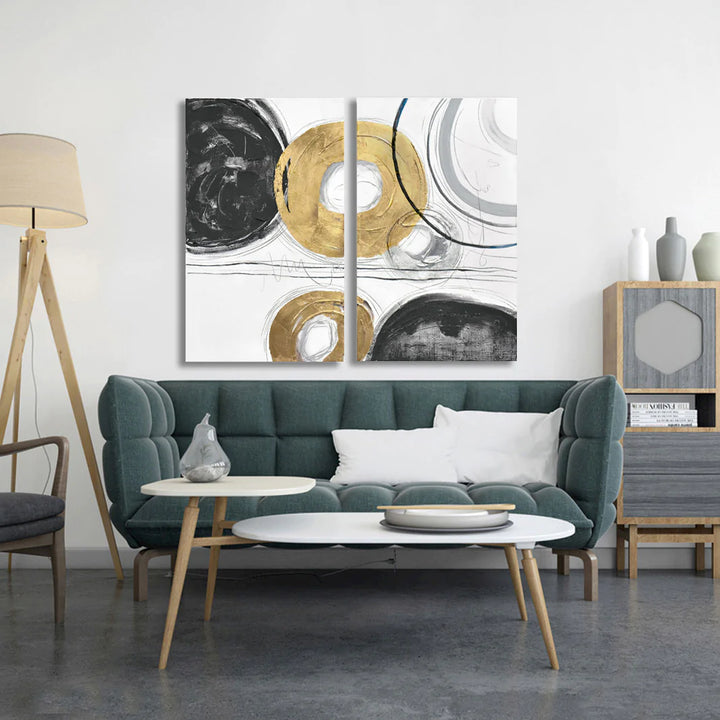 Circle Gets The Square 435WA10 3D Diptych Wall Art Lifestyle Scene