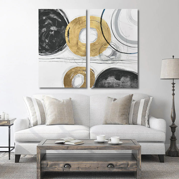 Circle Gets The Square 435WA10 3D Diptych Wall Art Lifestyle Scene
