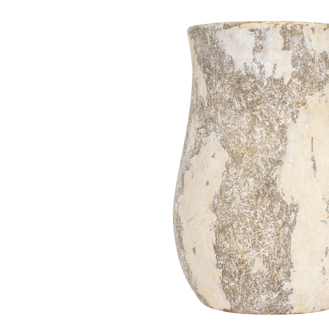 Potty 445VA05D Ceramic Vase - Distressed Cafe au Lait Detail