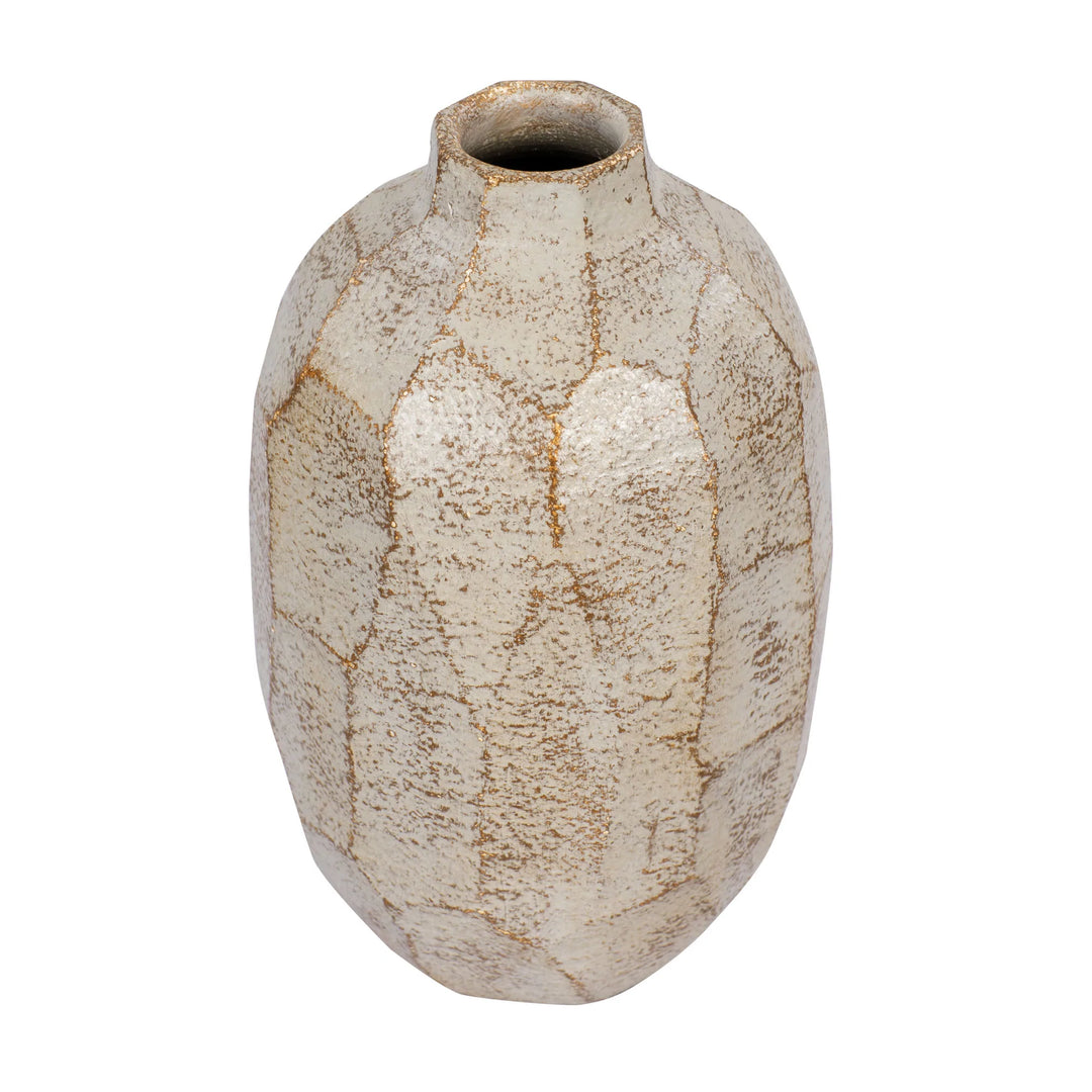 Takko 445VA07A Ceramic Vase - Slate Brown W/White