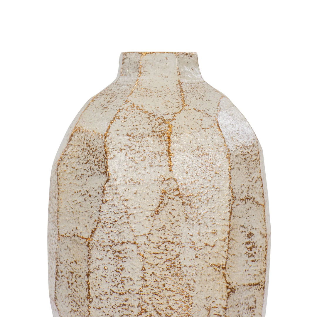 Takko 445VA07A Ceramic Vase - Slate Brown W/White Detail