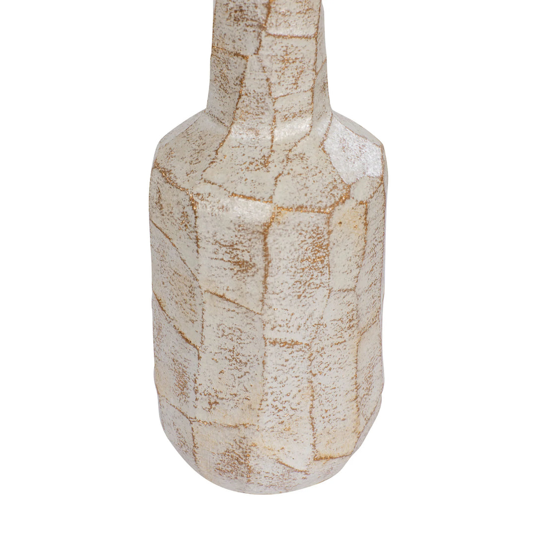 Takko 445VA07B Ceramic Vase - Slate Brown W/White Detail