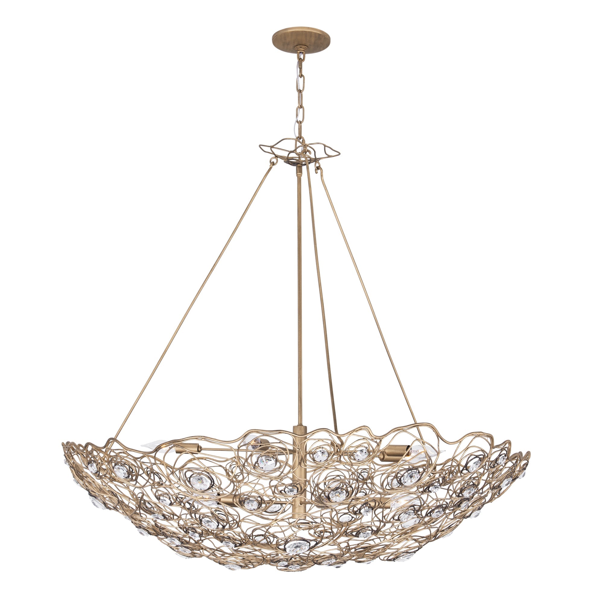 Ethereal Rose 500P10HGOB 10-Light Inverted Pendant Light - Havana Gold Ombre