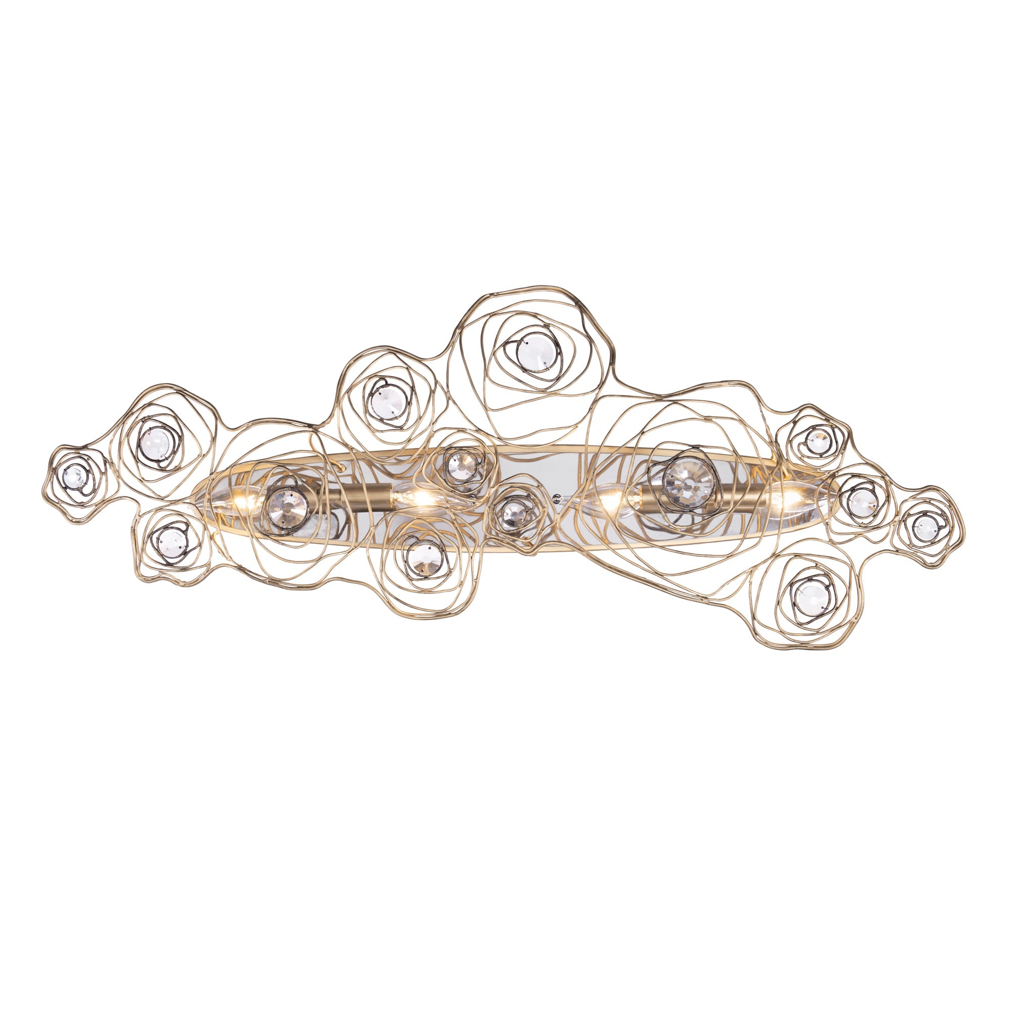 Ethereal Rose 500W04HGOB 4-Light Wall Sconce - Havana Gold Ombre/Polished Stainless Accents