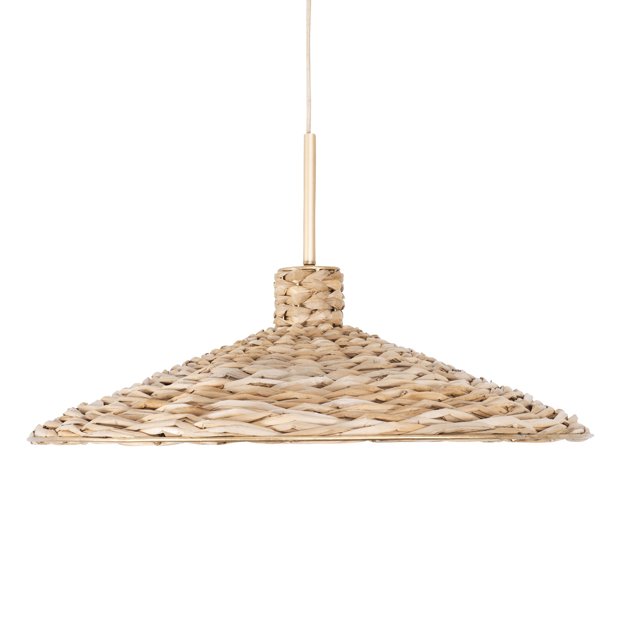 Hilton Head 5-Light Large Pendant - French Gold/Natural Seagrass