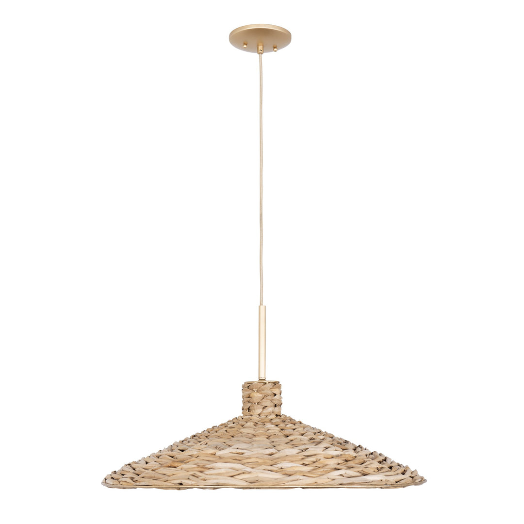 Hilton Head 502P05FGN 5-Light Large Pendant Light - French Gold/Natural Seagrass