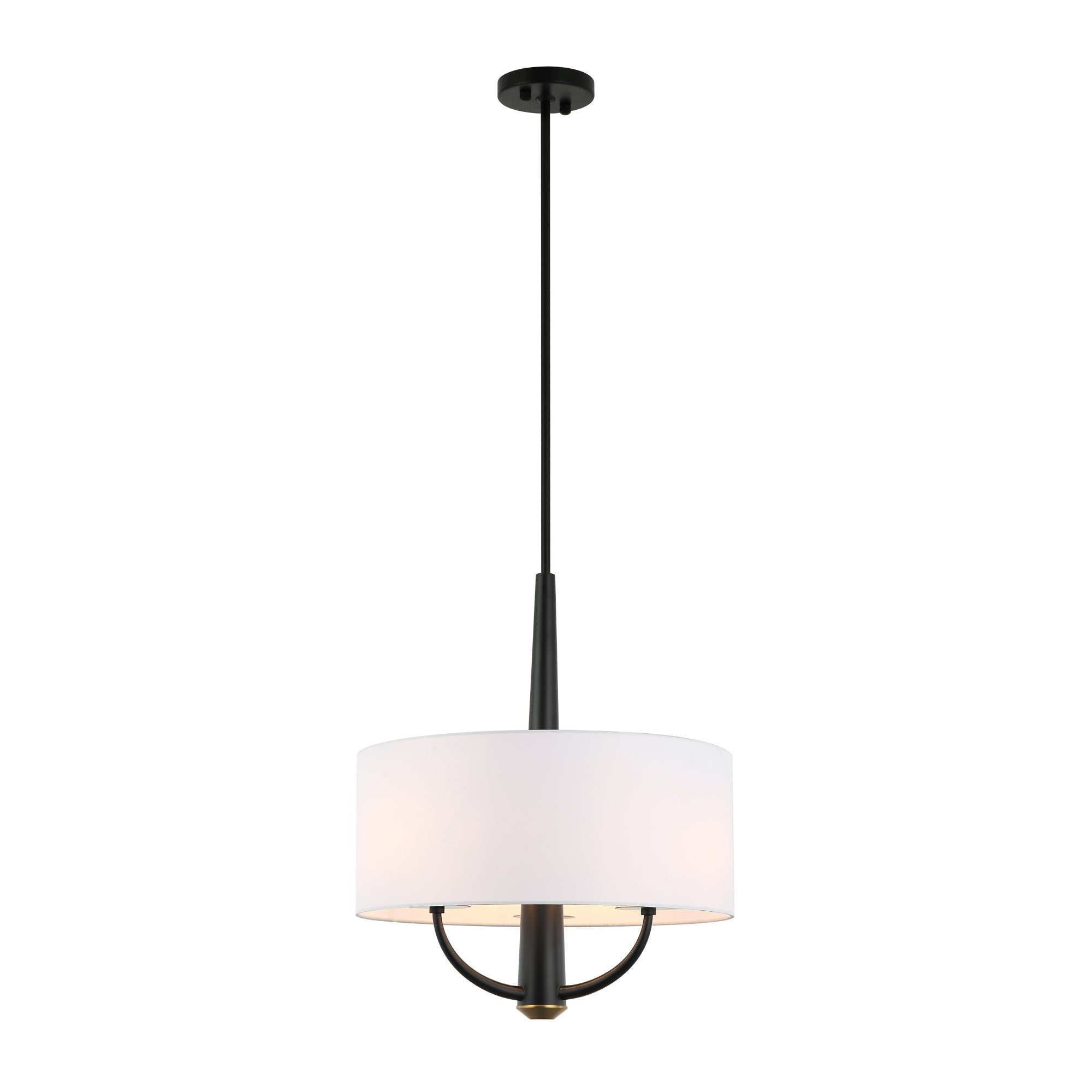 Patchwork 3-Light Pendant - Black/Satin Brass