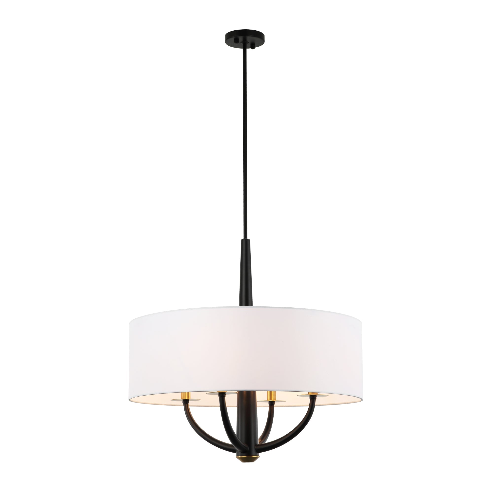 Patchwork 4-Light Pendant - Black/Satin Brass