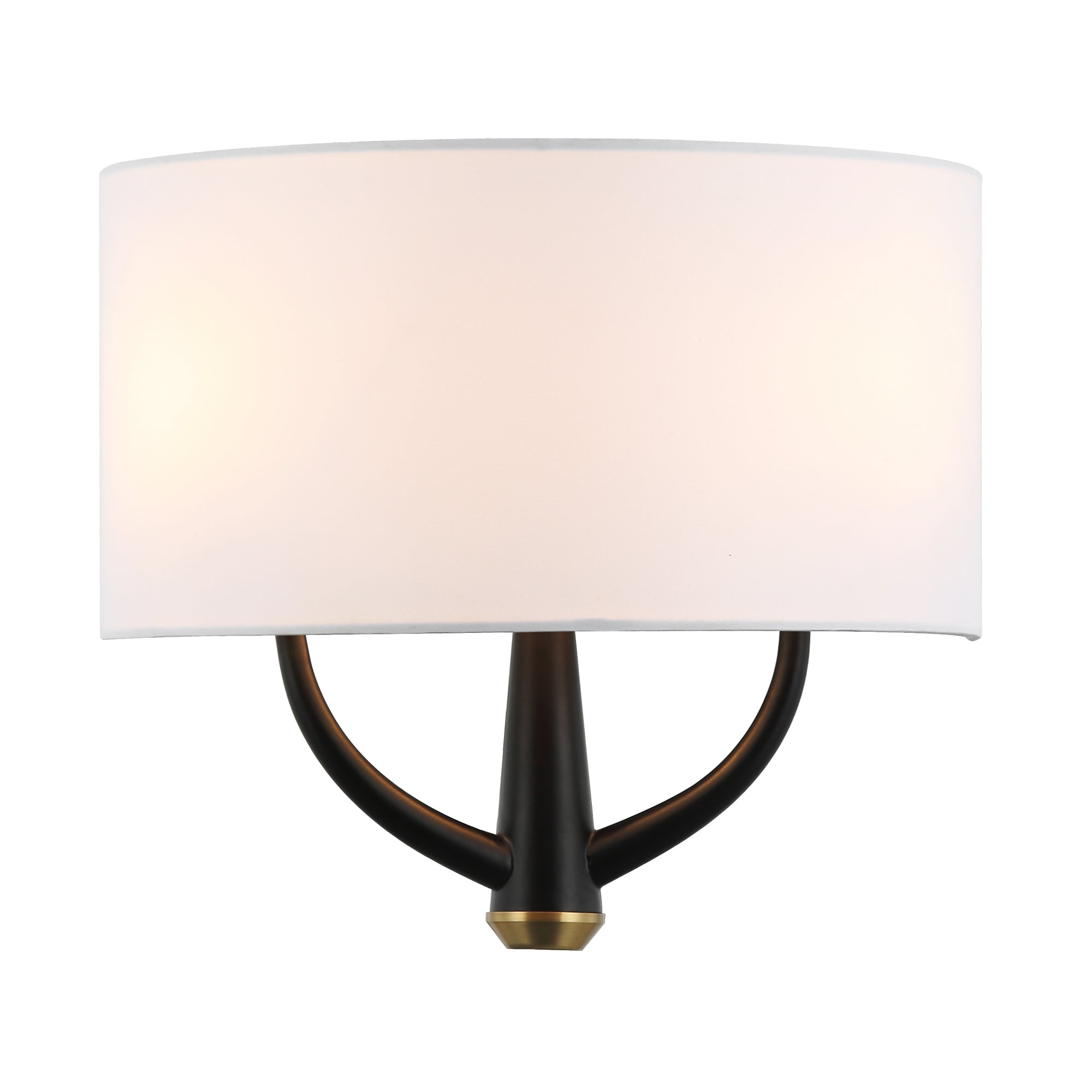 Patchwork 2-Light Sconce - Black/Satin Brass