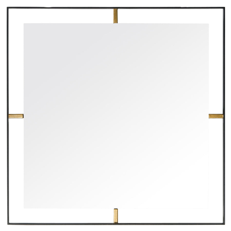 Framed 610020 20x20-In Square Wall Mirror -Black w/ Antique Gold