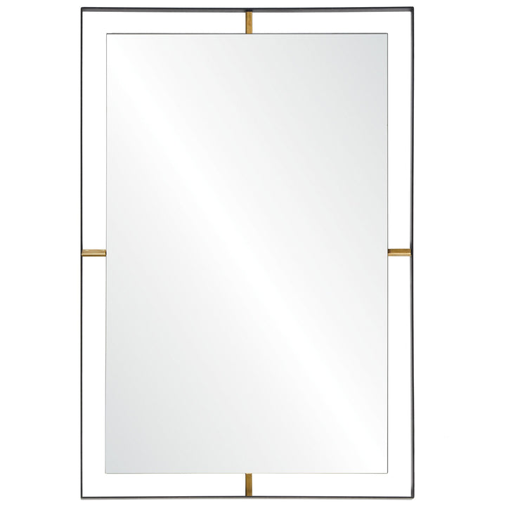 Framed 610030 20x30-In Rectangular Wall Mirror - Black w/ Antique Gold