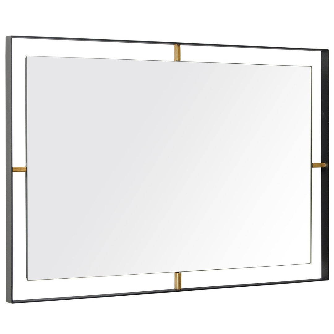 Framed 610030 20x30-In Rectangular Wall Mirror - Black w/ Antique Gold