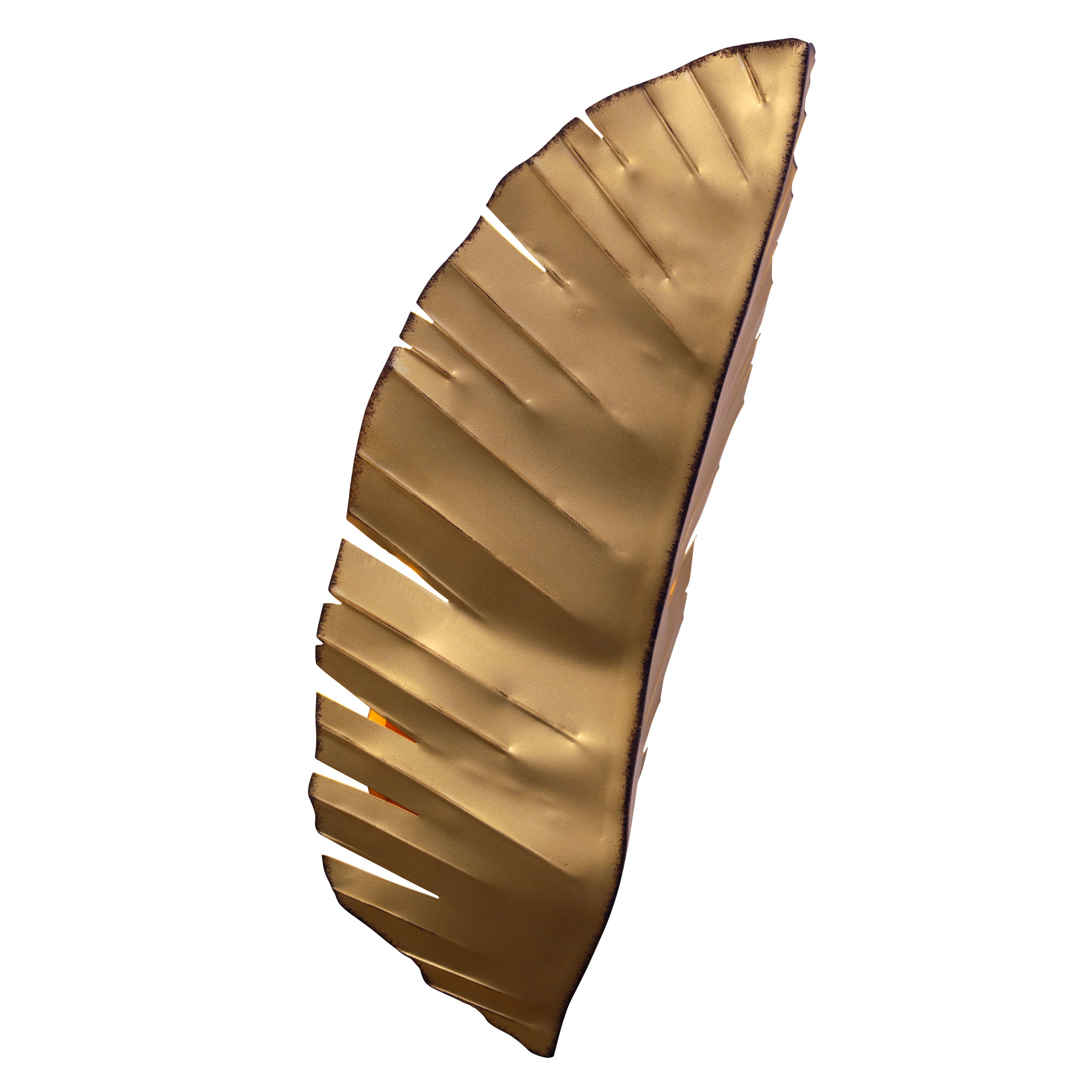 Banana Leaf 3-Light Sconce - Gold w/Dark Edging