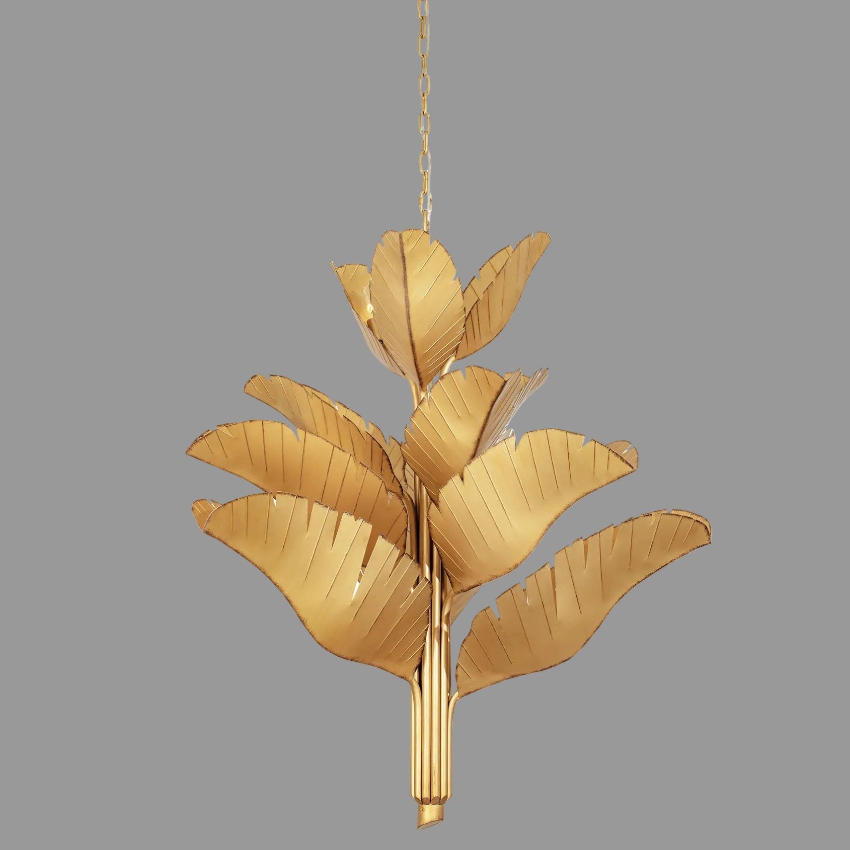 Banana Leaf 901C12GO 12-Light Chandelier - Gold