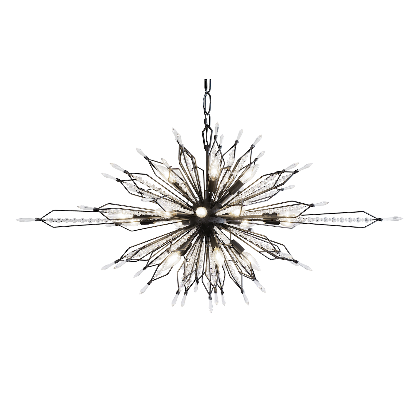 Orbital 20-Light Oval Linear Pendant - Carbon