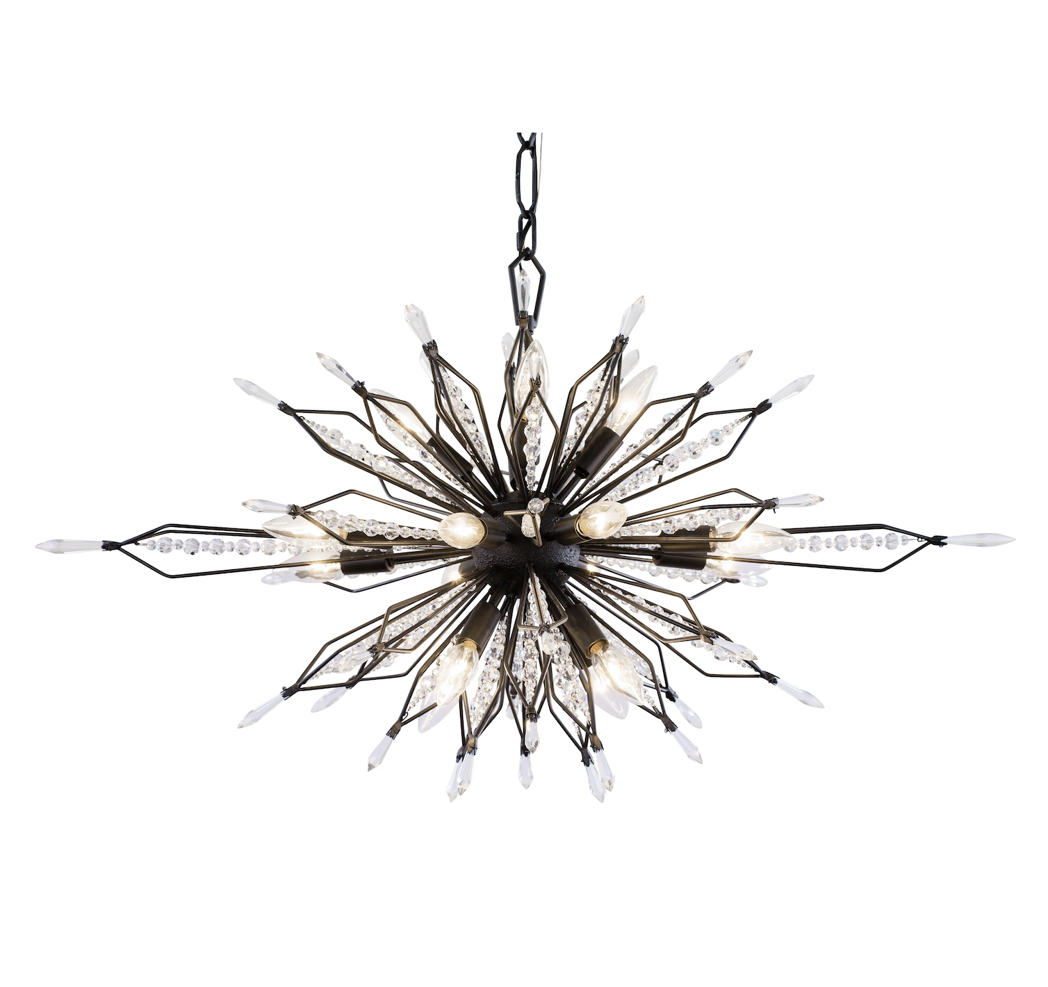 Orbital 16-Light Oval Linear Pendant - Carbon